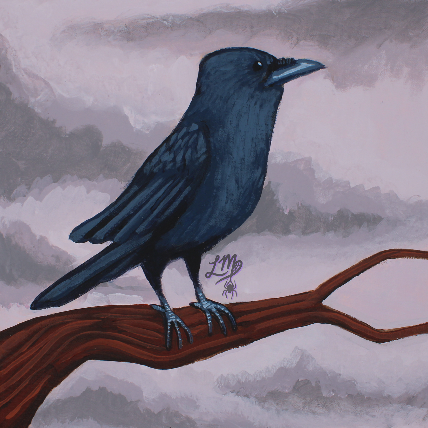 Crow on Branch - Original