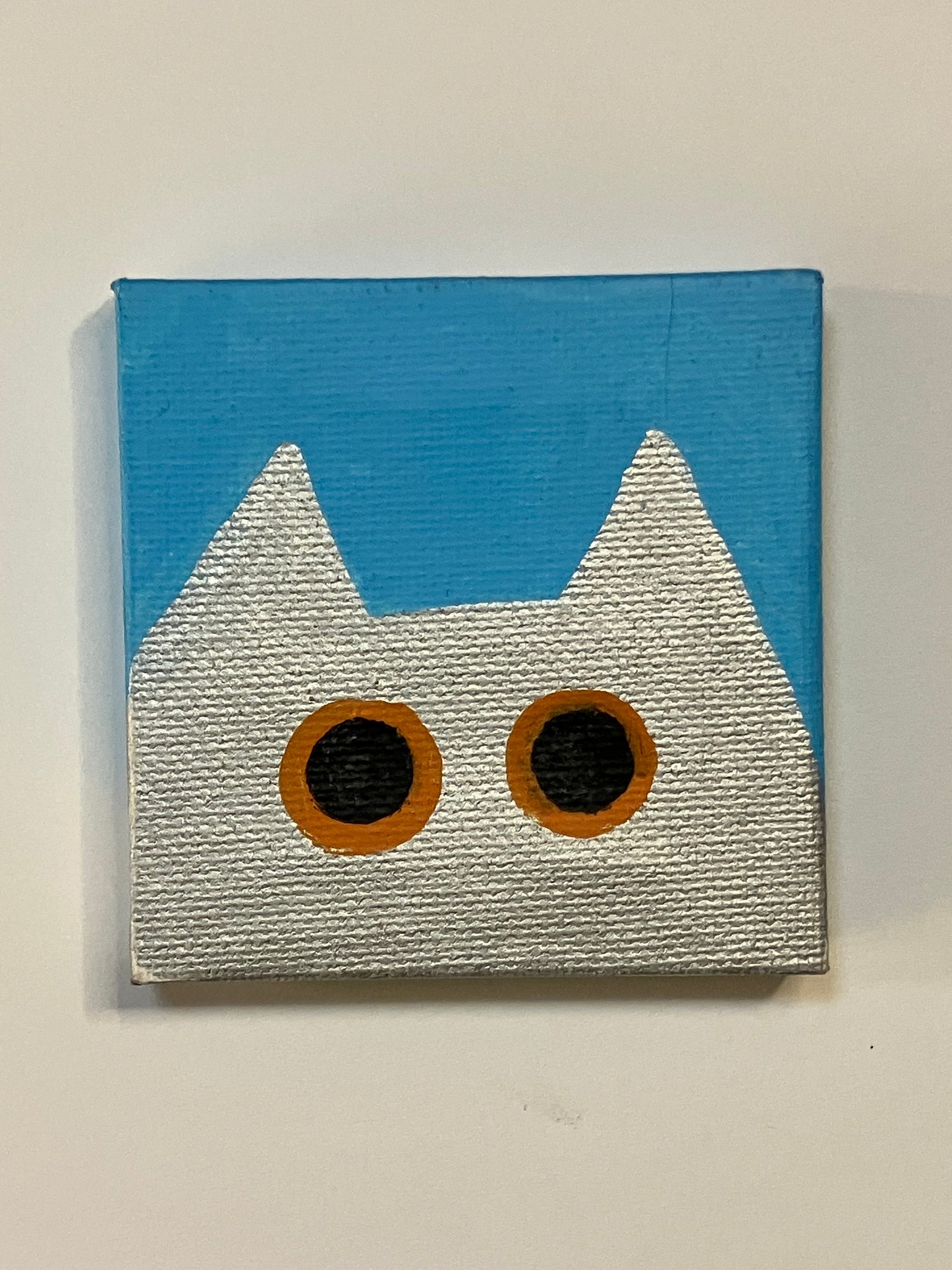 Cat Magnet - Blue and Silver