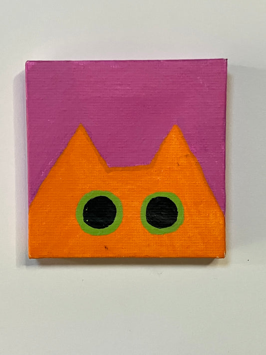 Cat Magnet - Pink and Orange (Reduced price!)