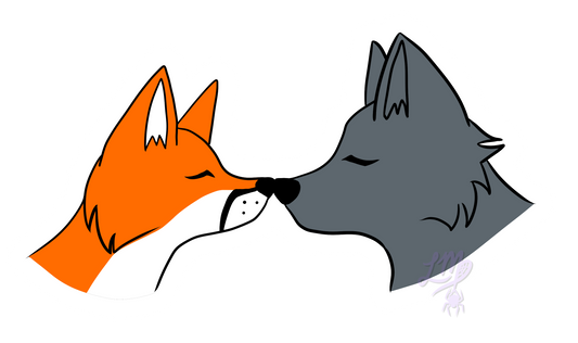 Fox and Wolf - Sticker