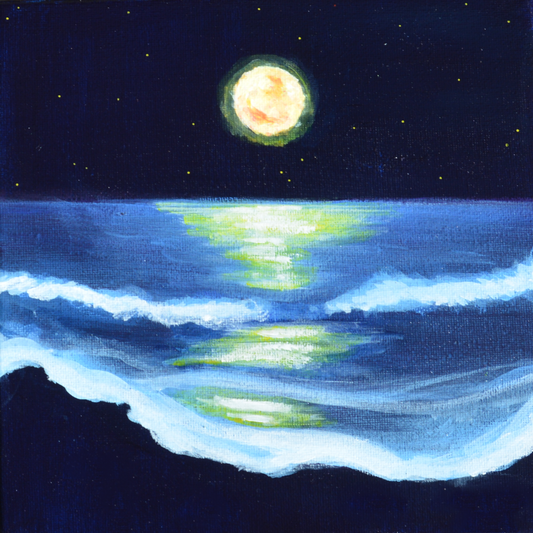 Dark Beach With A Black View - Print